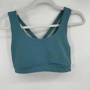 Women's Lululemon Double Strap Crossback Sportsbra Aqua Blue Activewear 10